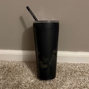 Corkcicle Black Camo Tumbler with Straw